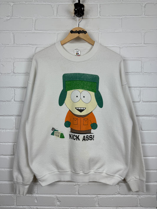 Vintage 90s South Park Kyle Kick Ass Comedy Central Cartoon TV Show Sweatshirt Size XL