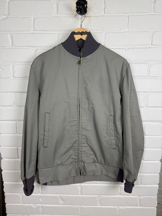 Vintage 80s/90s Work Wear Mechanic Style Cropped Boxy Bomber Jacket Size L