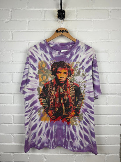 Vintage 1993 Jimi Hendrix On The Road Again Tie-Dye Winterland T Shirt Size XL 90s