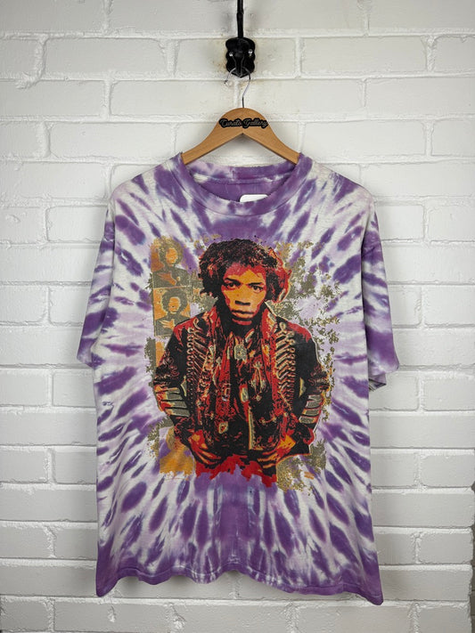 Vintage 1993 Jimi Hendrix On The Road Again Tie-Dye Winterland T Shirt Size XL 90s