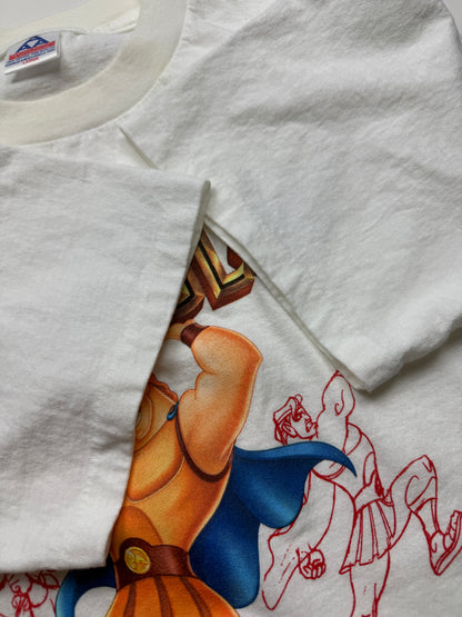 Vintage 90s Hercules Disney Movie Promo Animated Sketch Graphic T Shirt Size L