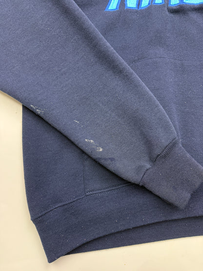 Vintage 80s/90s Nike Embroidered Spell Out Blue Ombre Hooded Sweatshirt Size M