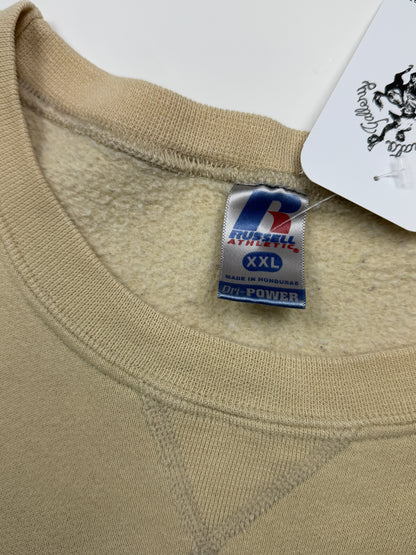 Russell Athletic Boxy Fit Blank Crewneck Sweatshirt Size XXL Cream