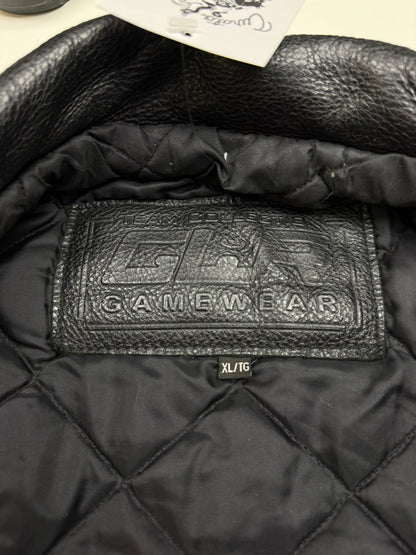 Vintage 90s Hamilton Tiger Cats Embroidered Wool Varsity Bomber Jacket Size XL