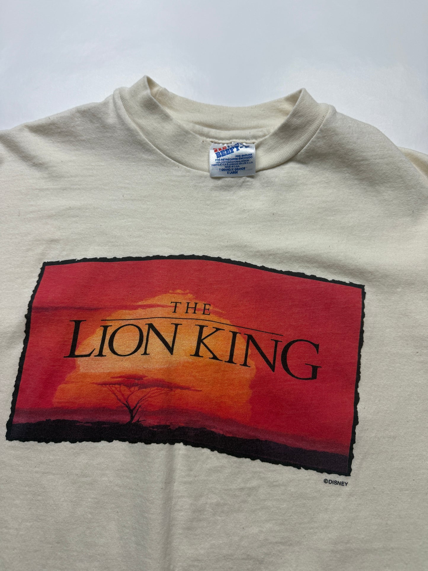 Vintage 90s The Lion King Disney Graphic Spell Out Animated T Shirt Size XL