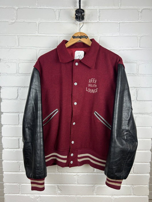 Vintage 80s/90s Reef Duluth Lounge Varsity Letterman Jacket Size L