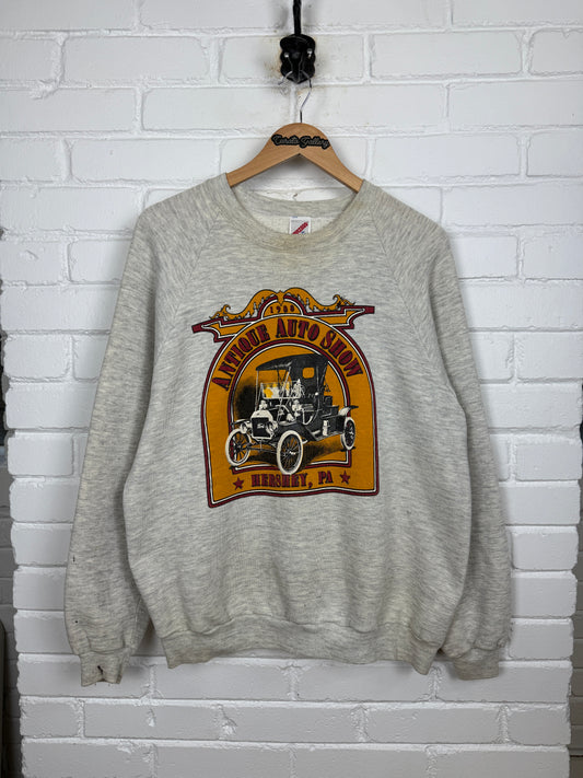 Vintage 1988 Antique Auto Show Hershey PA Logo Crest Crewneck Sweatshirt Size XL 80s