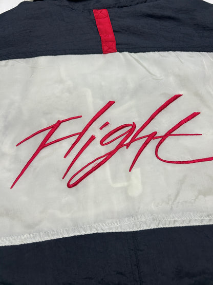 Vintage 80s/90s Nike Flight Embroidered Insulated Half Zip Pullover Jacket Size XL
