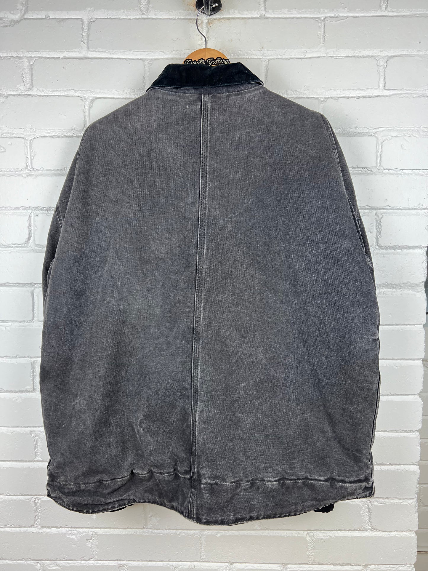 Carhartt Insulated Canvas Work Wear Barn Coat Cord Collar Size XL Black