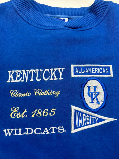 Vintage 90s Kentucky Wildcats NCAA Embroidered Collegiate Sweatshirt Size XL