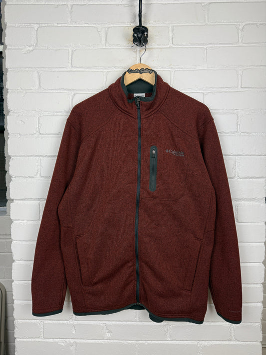 Vintage Columbia Titanium Omni Shield Embroidered Spell Out Full Zip Sweater Size L