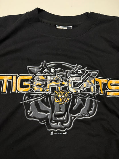 Vintage 2003 Hamilton Tiger Cats CFL Football Graphic Puma T Shirt Size XL