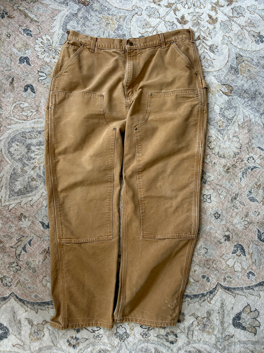 Vintage Canvas Work Wear Double Knee Loose Original Fit Pants Size 39W