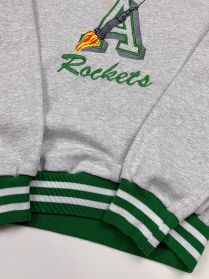 Vintage 90s A Rockets Spaceship Embroidered Sweatshirt Size L