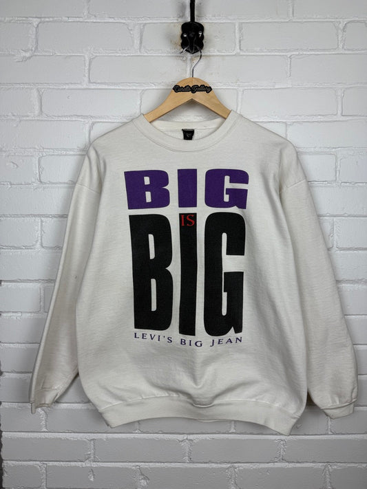 Vintage 80s/90s Levis Big Jean Big Is Big Graphic Sweatshirt Size L