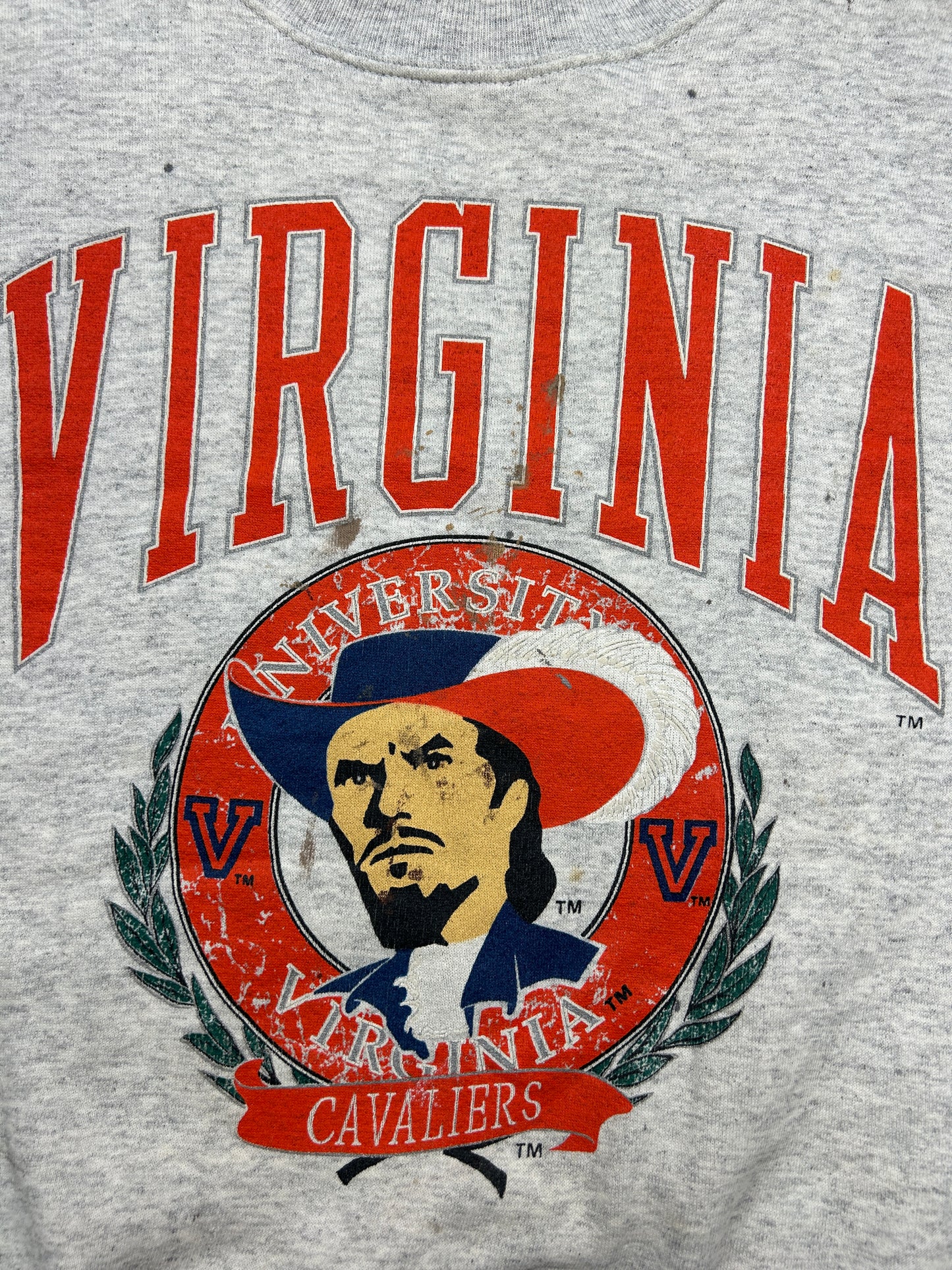 Vintage 90s Virgini Cavaliers Collegiate Crest Spell Out Graphic Sweatshirt Size M