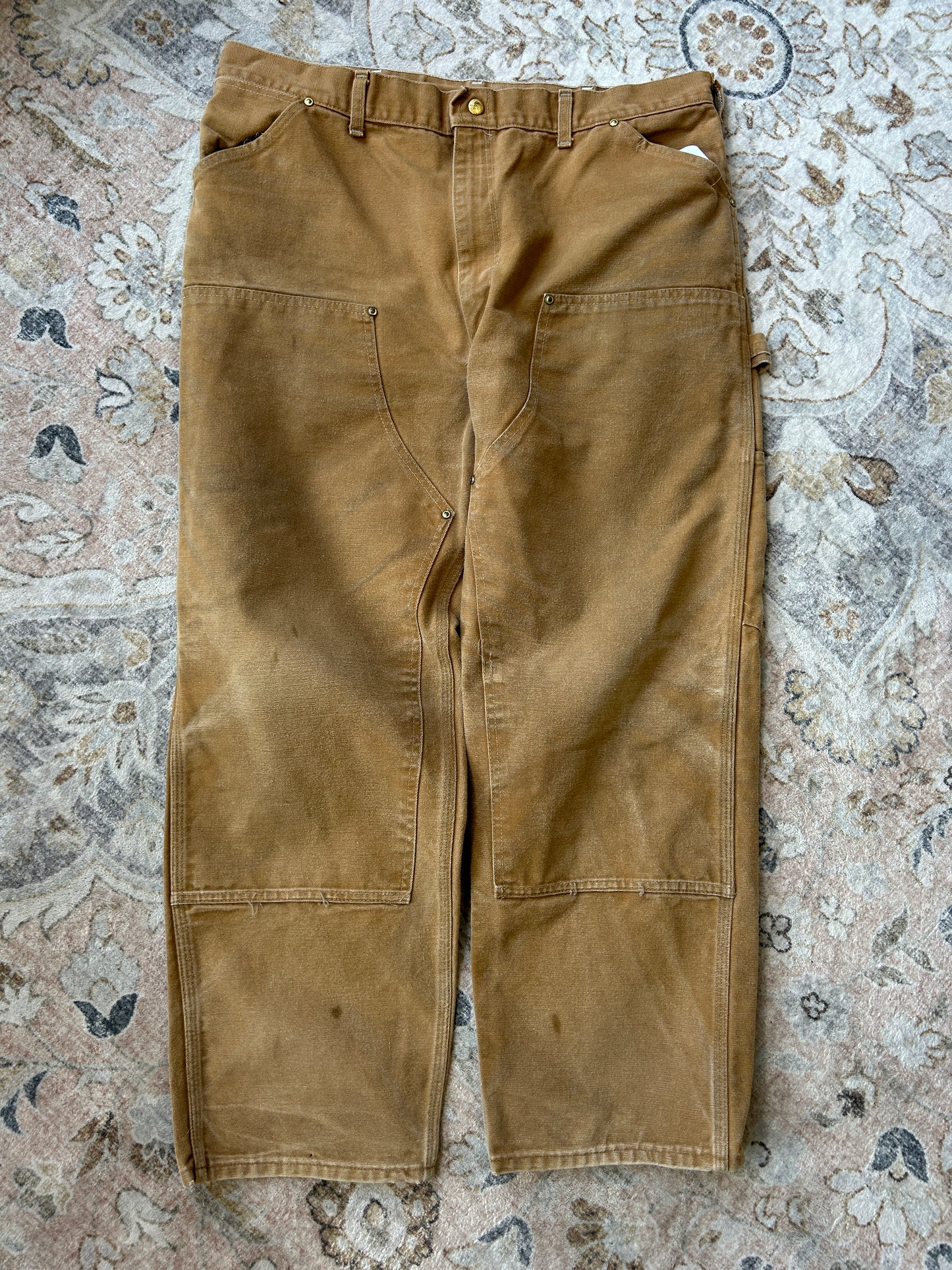 Vintage 1989 Carhartt Canvas 100 Year Anniversary Double Knee Pants Size 38W 80s