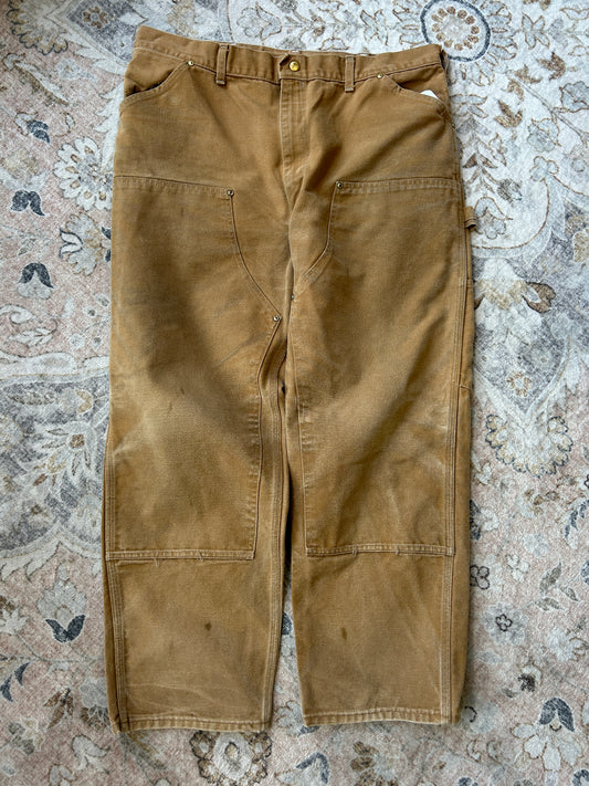 Vintage 1989 Carhartt Canvas 100 Year Anniversary Double Knee Pants Size 38W 80s