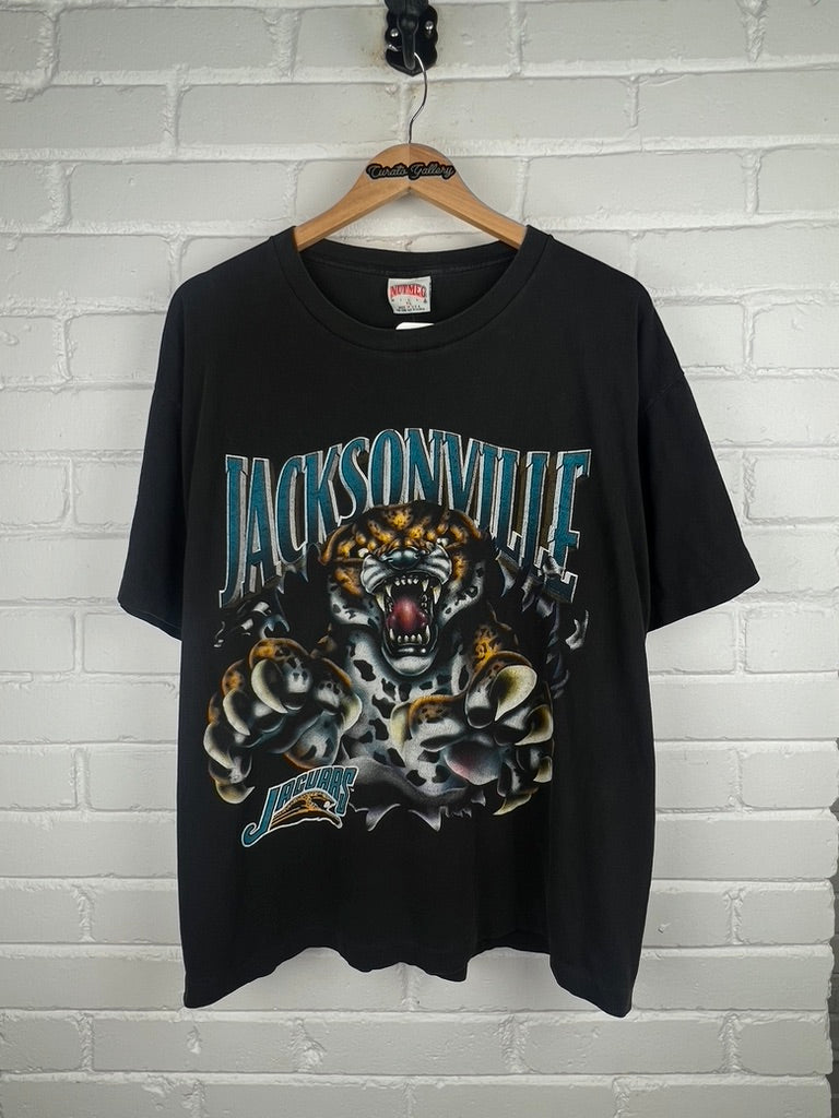 Vintage 1993 Jacksonville Jaguars Banned Logo NFL Breakthrough Nutmeg T Shirt Size XL 90s