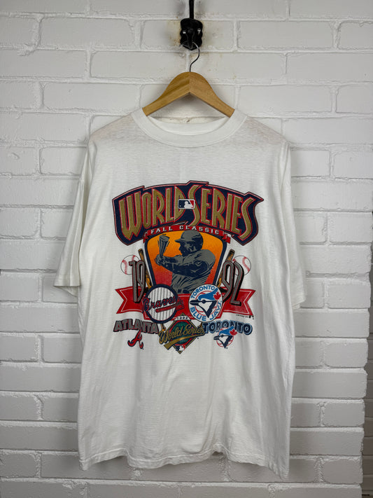 Vintage 1992 World Series Braves Vs Toronto MLB Baseball T Shirt Size XL 90s