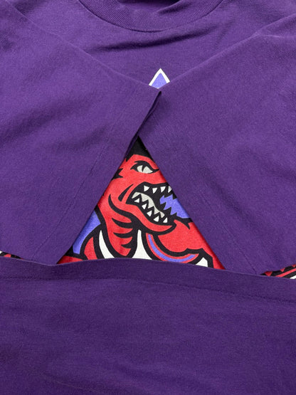 Vintage 1994 Toronto Raptors Big Logo Graphic NBA T Shirt Size M 90s Purple