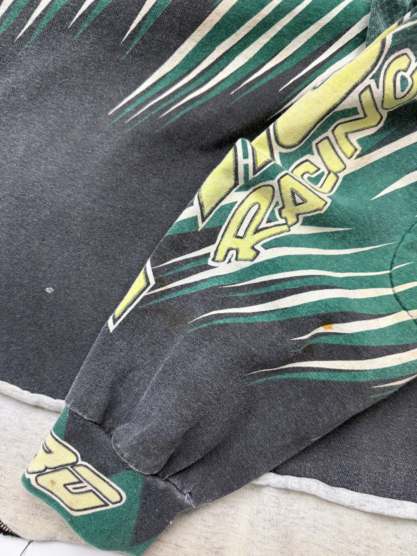 Vintage 90s Pro Racing SX1 All Over Print Motocross Green Long Sleeve T Shirt Jersey Size XL