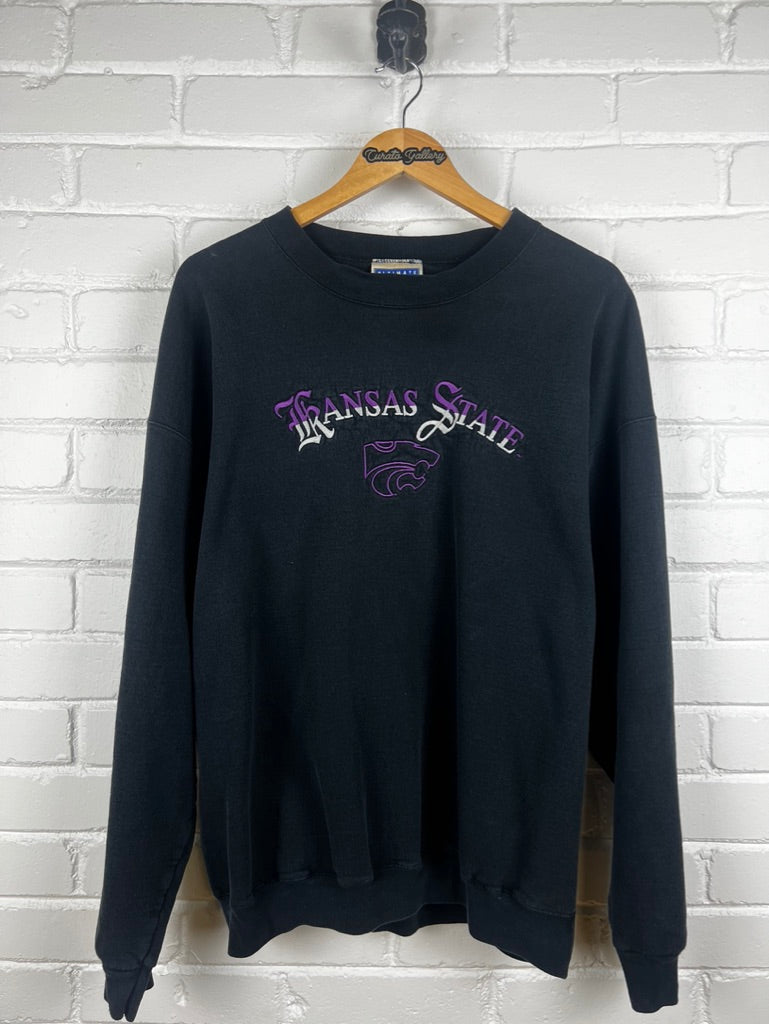 Vintage 90s Kansas State Wildcats Embroidered NCAA Coliegate Sweatshirt Size XL