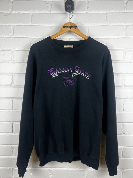 Vintage 90s Kansas State Wildcats Embroidered NCAA Coliegate Sweatshirt Size XL