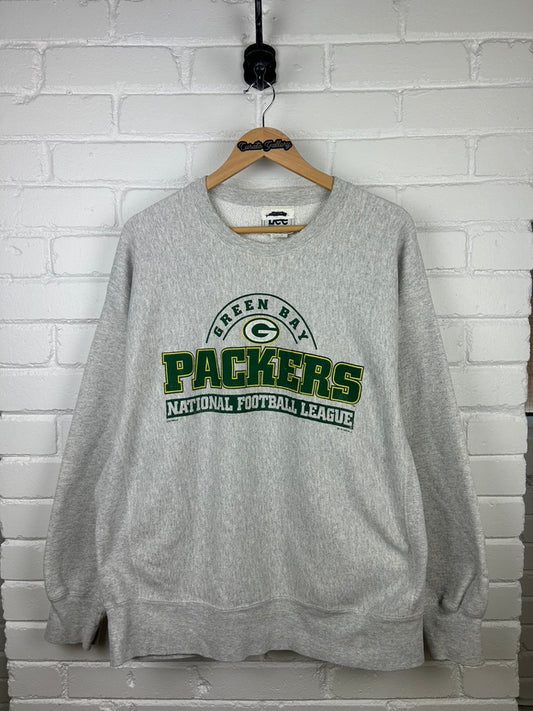 Vintage 1995 Green Bay Packers NFL Spell Out Lee Sport Sweatshirt Size XL 90s