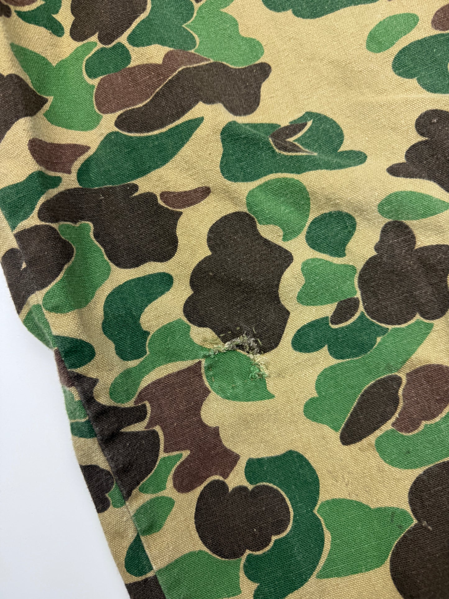 Vintage 70s/80s Military Fatigue 107 Duck Camo Hunter Light Weight Pant Size 40W