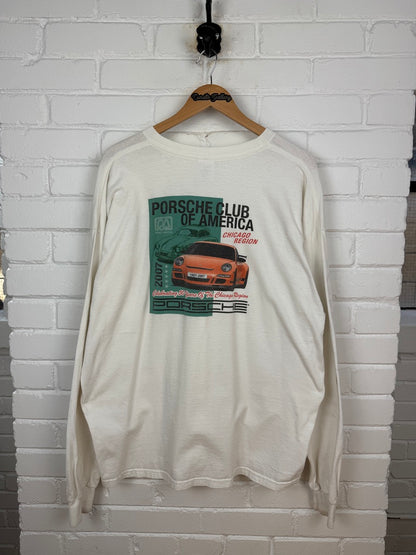 2007 Porsche Club Of America 50 Years Chicago Region PCA Long Sleeve T Shirt Size XXL