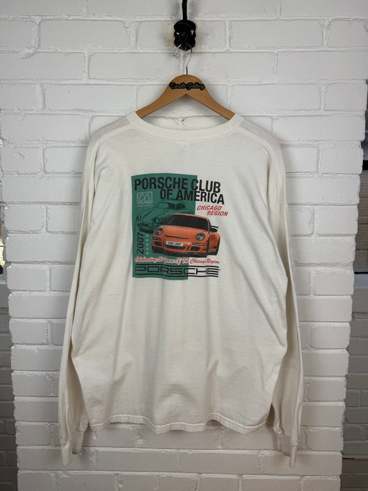 2007 Porsche Club Of America 50 Years Chicago Region PCA Long Sleeve T Shirt Size XXL