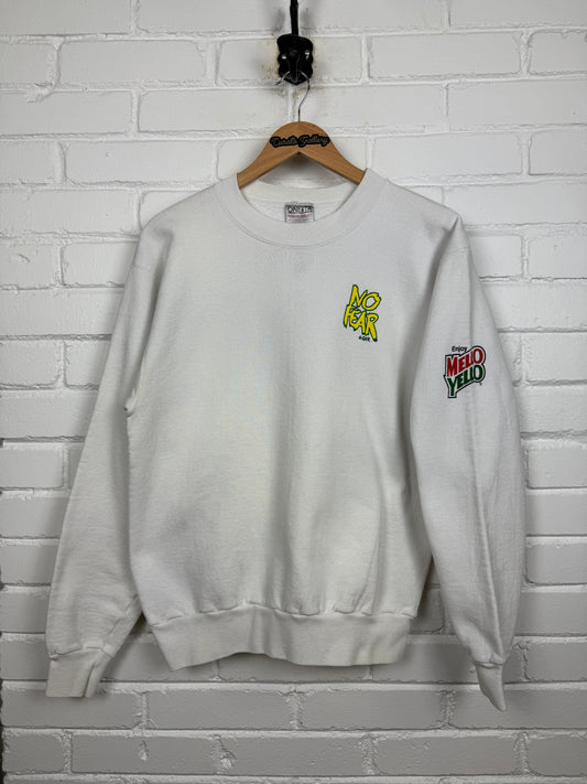 Vintage 90s No Fear Gear Mello Yello Nothing Mellow About It Promo Crewneck Sweatshirt Size L
