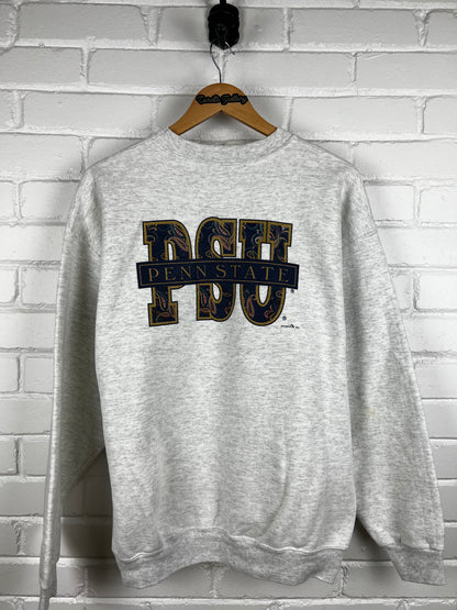 Vintage 1992 Penn State Nittany Lions Paisley Print Front & Back Graphic Sweatshirt Size XL 90s