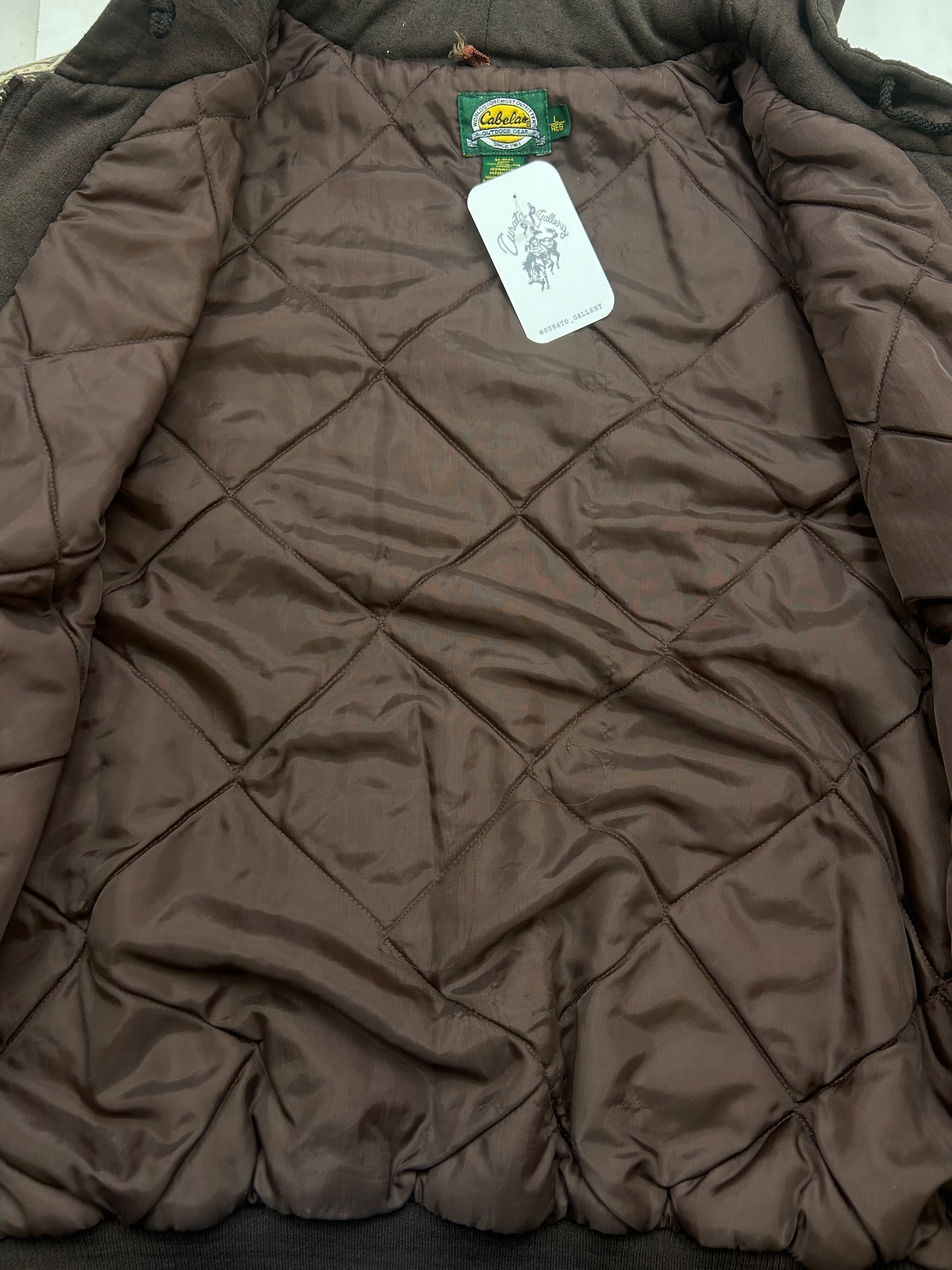 Cabelas Real Tree Camo Quilted Lined Insulated Hooded Bomber Jacket Size L