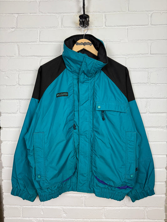 Vintage 80s/90s Columbia Powder Keg Ski Bomber Jacket Size M Teal