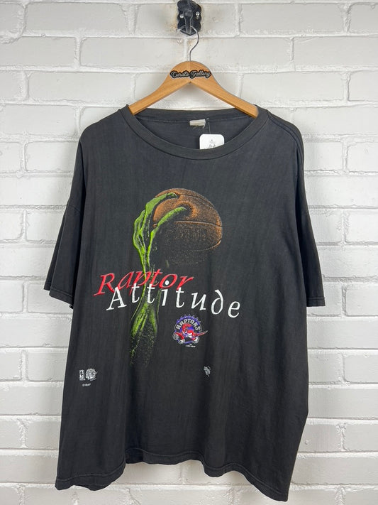 Vintage 1994 Toronto Raptors NBA Basketball Raptor Attitude Ravens T Shirt Size XXL