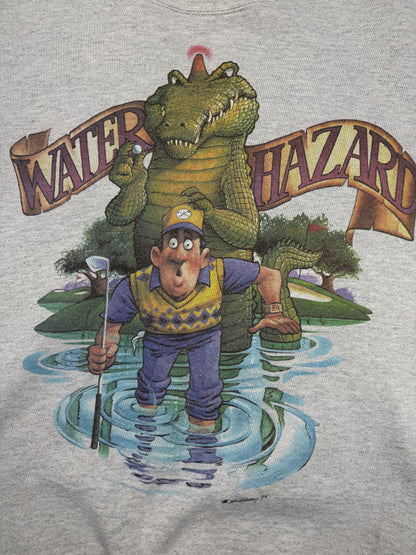Vintage 1994 Water Hazard Golfing Alligator Animal Graphic Sweatshirt L 90s