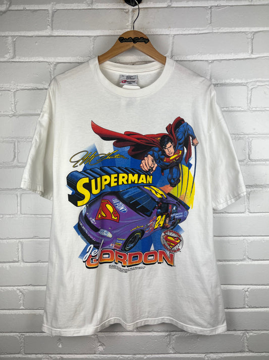 Vintage 1999 Jeff Gordon #24 Nascar Racing Superman Man Of Steel T Shirt Size XL 90s
