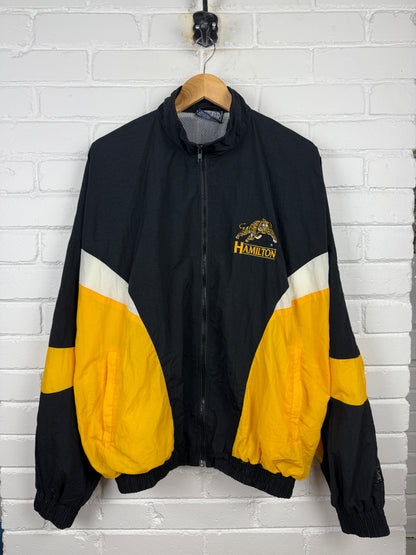 Vintage 90s Hamilton Tiger Cats Embroidered Soft Wear Light Windbreaker Jacket Size XL