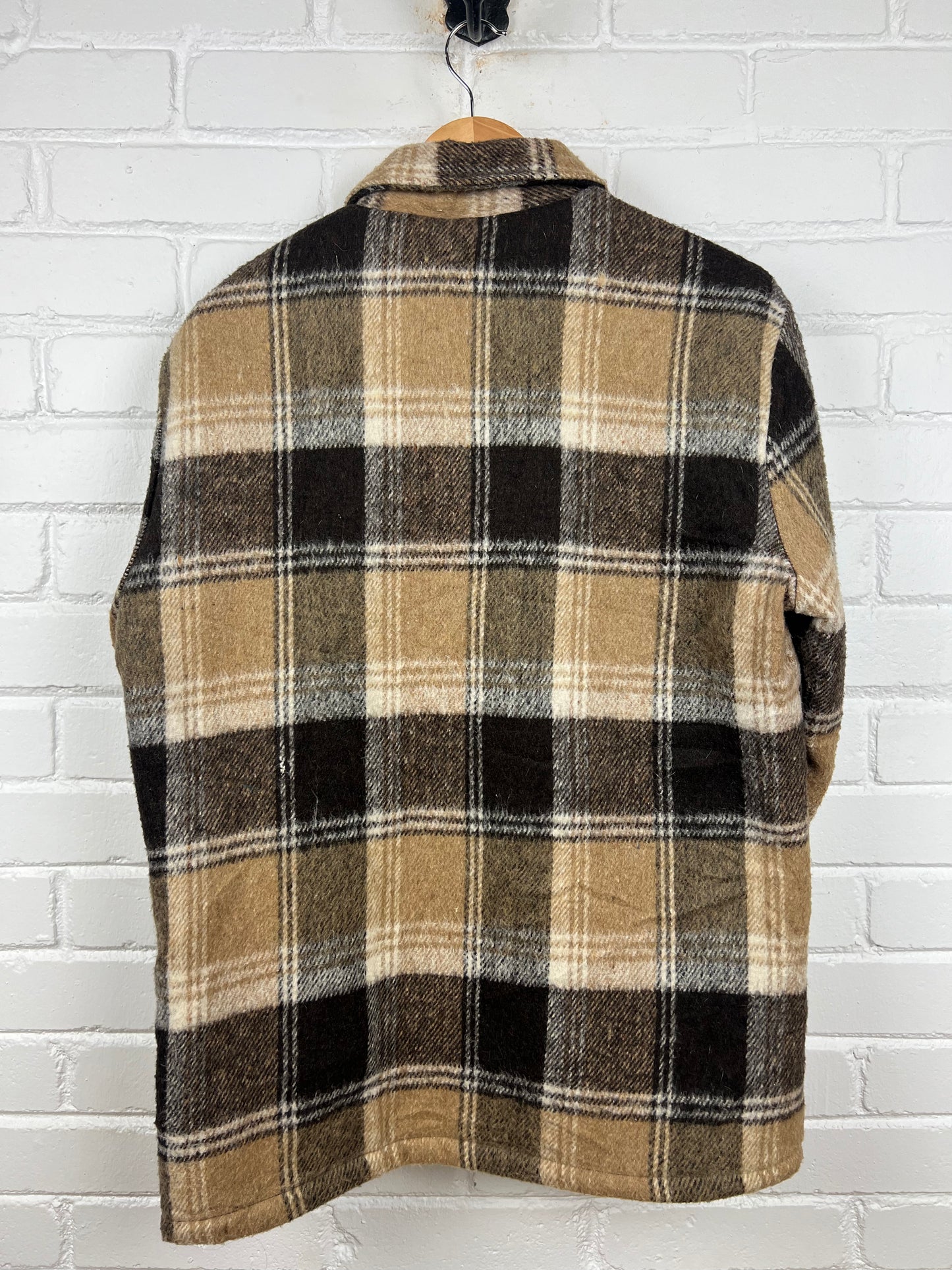 Vintage 80s Nothern Summit Sherpa Lined Plaid Overcoat Jacket Size M