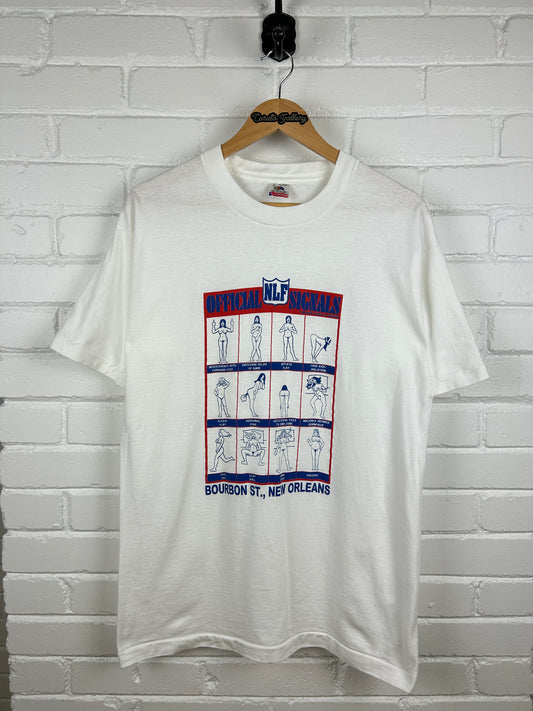 Vintage 90s NLF National League Of F***ing Official Signals Parody Sex T Shirt Size L