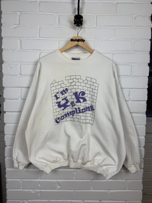 Vintage Im Y2K Compliant Puff Print Graphic Crewneck Sweatshirt Size XL