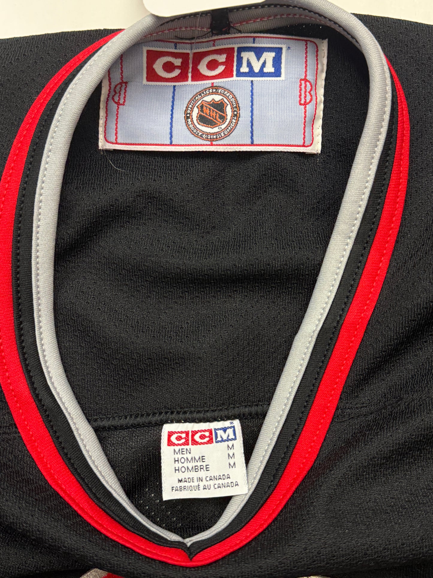 Vintage 90s Buffalo Sabres Goat Head Stitched CCM Hockey Jersey Size M Black