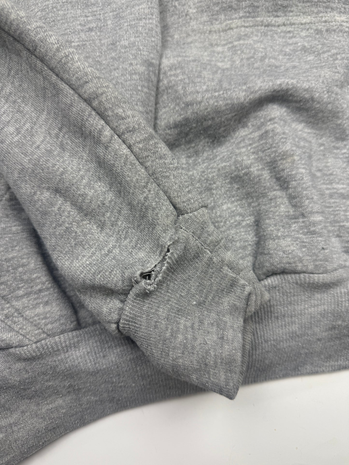 Vintage 80s Wear Guard Thermal Lined Blank Heather Gray Hooded Sweatshirt Size L