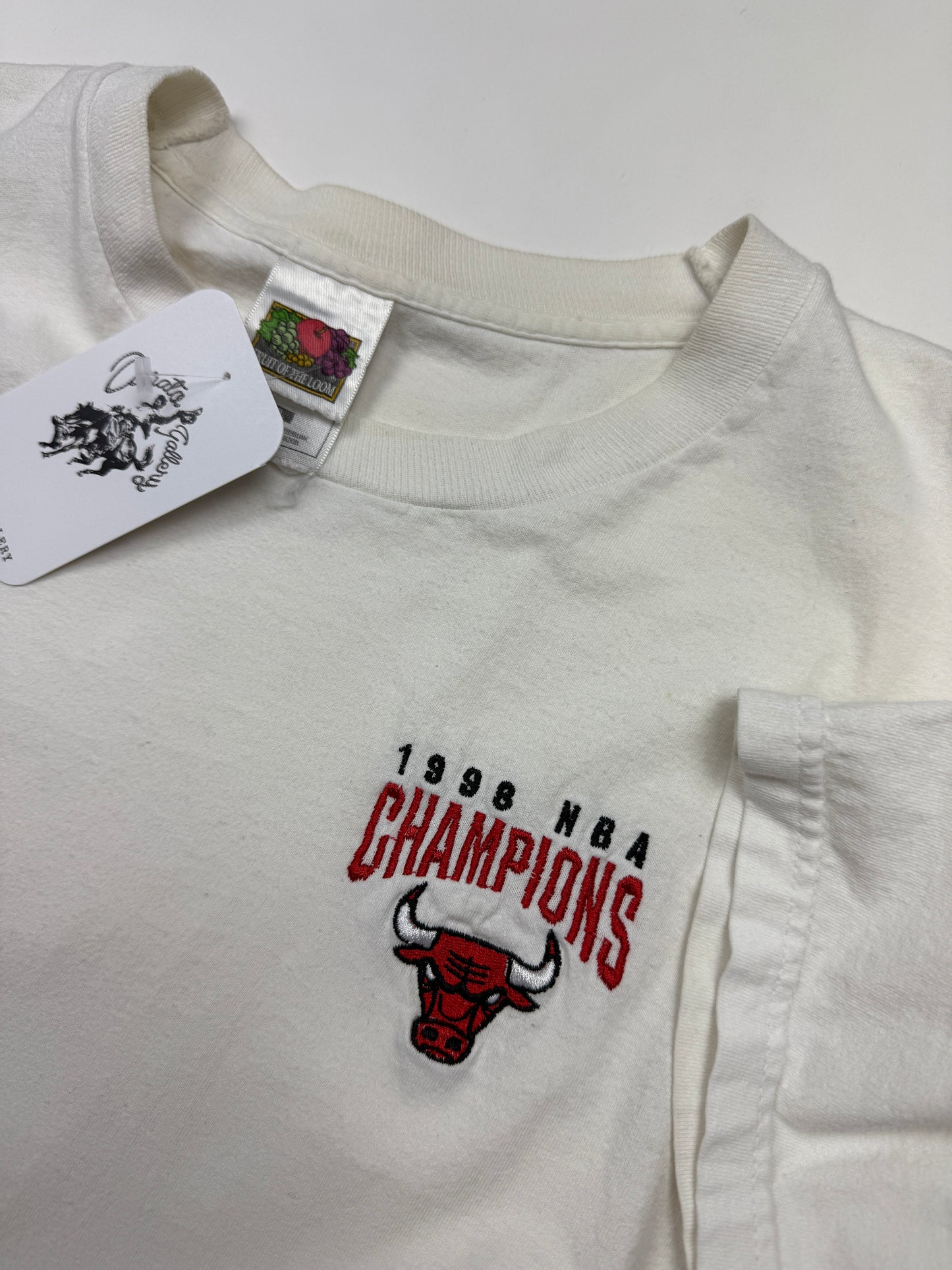 Vintage 1998 Chicago Bulls Nba Champions Embroidered T Shirt Size XL 90s