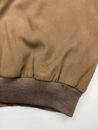 Vintage 80s/90s Harry Rosen Satin Lined Suede Bomber Size 44 XL