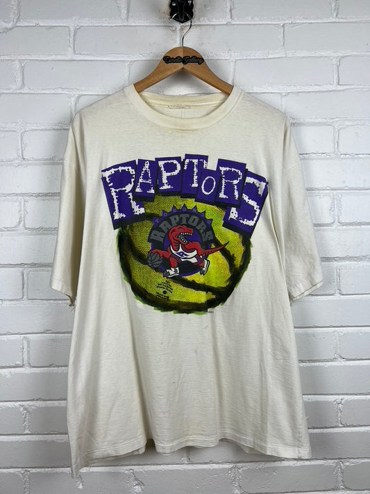 Vintage 90s Toronto Raptors NBA Basketball Big Graphic T Shirt Size XL
