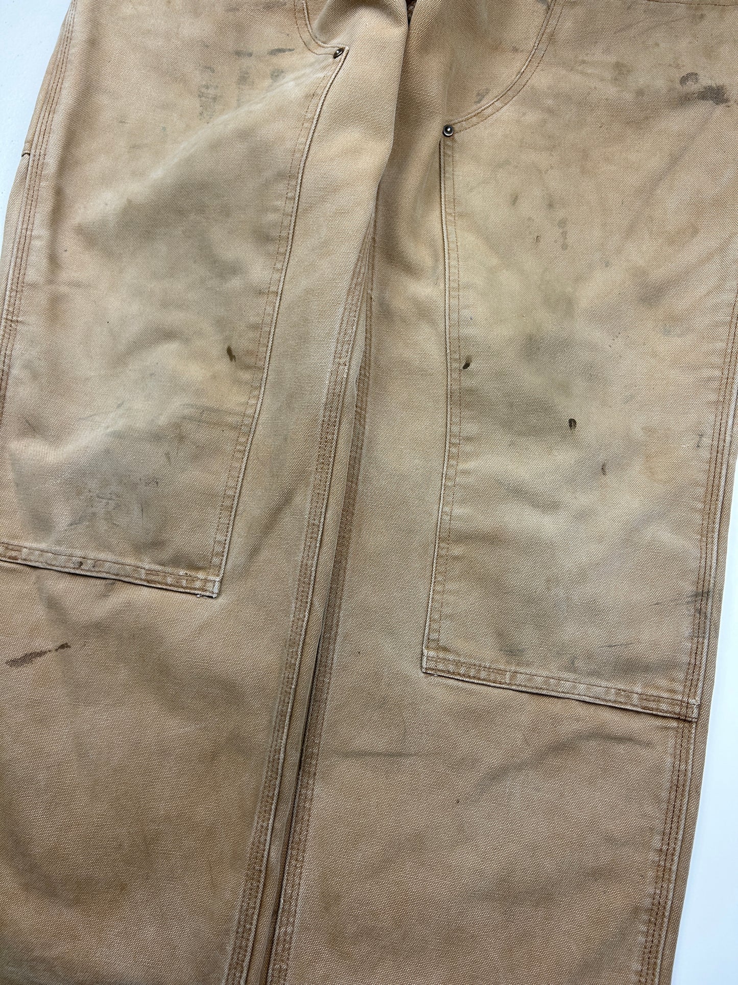 Carhartt Canvas Work-Wear Double Knee Loose Original Fit Pants Size 32W Beige
