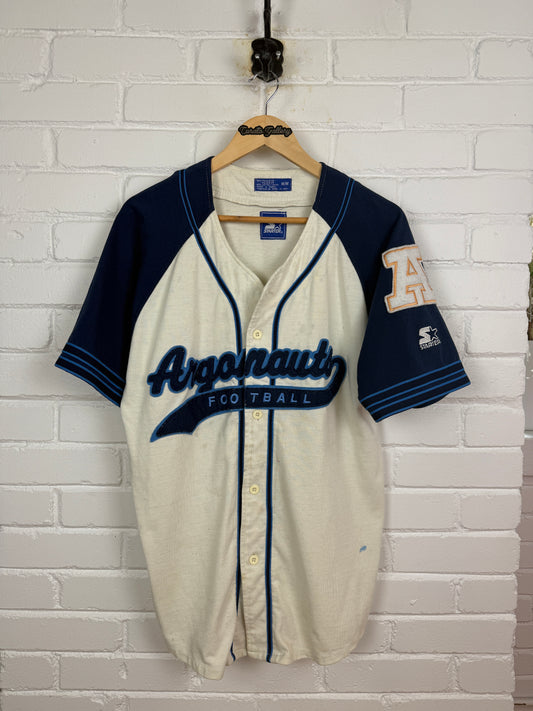 Vintage 90s Toronto Argonauts CFL Starter Embroidered Script Baseball Jersey Size M